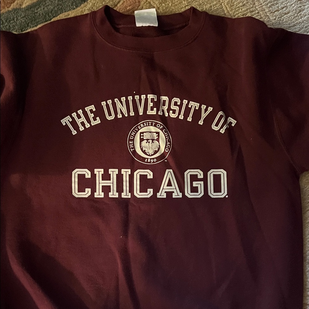 Champion Maroon Crewneck Sweatshirt with White University Graphic